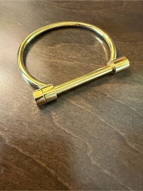 Gold Plated Screw Cuff Bangle Bracelet